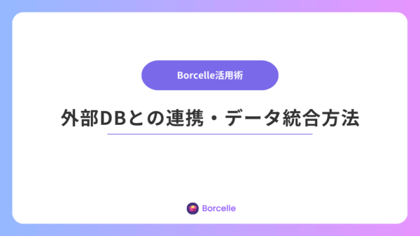 Borcelleで外部DBと連携しデータを統合する方法